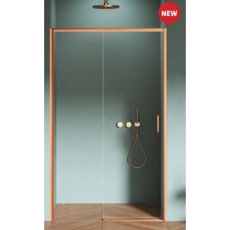 New Trendy, Prime, NEW TRENDY PRIME MIEDŹ SZCZOTKOWANA DRZWI PRYSZNICOWE WNĘKOWE LEWE. SZKŁO CZYSTE 6MM 160X200 (D-0824A) 