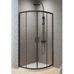 New Trendy, New Varia Black, NEW TRENDY NEW VARIA BLACK KABINA PÓŁOKRĄGŁA. SZKŁO CZYSTE 6MM 90X90 (K-0566) 