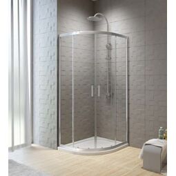 New Trendy, Varia, NEW TRENDY VARIA KABINA PÓŁOKRĄGŁA DWUDRZWIOWA. SZKŁO CZYSTE 6MM 90X90X190 (K-0499) 