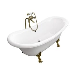 Besco, Amelia, BESCO AMELIA 190 NOGI ZŁOTE WANNA WOLNOSTOJĄCA Z OTWOREM ODPŁYWOWYM 190X77 (WKA-190W+ZL) 