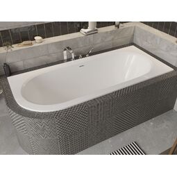 Besco, Avita, BESCO AVITA SLIM+ 180 SYFON CHROM WANNA ASYMETRYCZNA PRAWA 180X80 (WAV-180-NPP) 