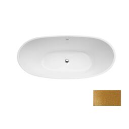 Besco, Ayla, BESCO AYLA GLAM 170 ZŁOTA WANNA WOLNOSTOJĄCA + MASKOWNICE BIAŁE 170X80 (WA-170-AYZB) 