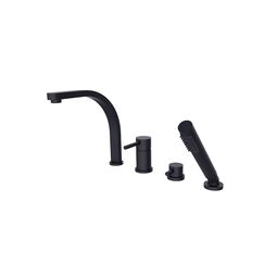 Besco, Decco, BESCO DECCO CZARNY MATT BATERIA WANNOWA 4-OTWOROWA (BW-D4-CZ) 