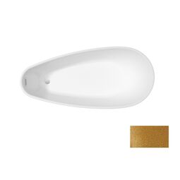 Besco, Goya, BESCO GOYA A-LINE GLAM 160 ZŁOTA WANNA WOLNOSTOJĄCA + MASKOWNICE BIAŁE 160X73 (WA-160-GZB) 