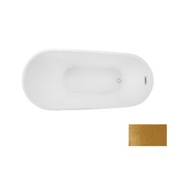 Besco, Melody, BESCO MELODY GLAM 150 ZŁOTA WANNA WOLNOSTOJĄCA + MASKOWNICE CZARNE 150X80 (WA-150-MZC) 