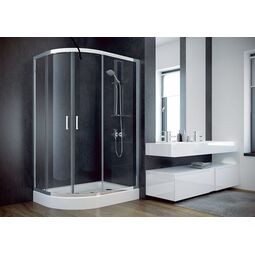 Besco, Modern, BESCO MODERN 120 KABINA ASYMETRYCZNA SZKŁO GRAFITOWE 120X90X185 (MA-120-90-G) 