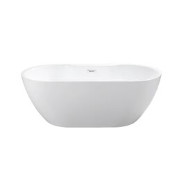 Besco, Navia, BESCO NAVIA 140 WANNA WOLNOSTOJĄCA + MASKOWNICA SYFONU Z PRZELEWEM CHROM 140X75 (WAS-140-N) 