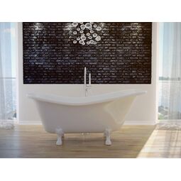 Besco, Otylia, BESCO OTYLIA 170 NOGI BIAŁE WANNA WOLNOSTOJĄCA RETRO Z OTWOREM ODPŁYWOWYM 170X77X63 (WKO-170W+BI) 