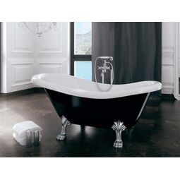 Besco, Otylia, BESCO OTYLIA B&W 160 NOGI BIAŁE WANNA WOLNOSTOJĄCA RETRO Z OTWOREM ODPŁYWOWYM 160X77X63 (WKO-160-BWW) 