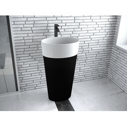 Besco, Uniqa, BESCO UNIQA BLACK & WHITE UMYWALKA WOLNOSTOJĄCA + KLIK-KLAK BIAŁY 32X46X84 (UMD-U-WBWW) 