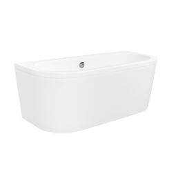 Besco, Vista, BESCO VOLYA 150 WANNA WOLNOSTOJĄCA PRZYŚCIENNA+ SYFON KLIK-KLAK CHROM Z PRZELEWEM SLIM 150X75 (WKV-150-WS) 