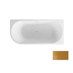 Besco, Zoya, BESCO ZOYA GLAM 150 P ZŁOTA WANNA WOLNOSTOJĄCA PRAWA + MASKOWNICE CHROM 150X75 (WA-150-ZPZL) 