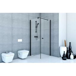 Sea-Horse, Fresh Line, SEA-HORSE FRESH LINE KABINA KWADRATOWA 90X90X195 CZARNA SZKŁO TRANSPARENTNE LEWA/PRAWA (BKP259TK) 