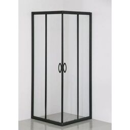 Sea-Horse, Stylio, SEA-HORSE STYLIO KABINA KWADRATOWA 80X80X190 CZARNA SZKŁO TRANSPARENTNE Z POWŁOKĄ CLEANGLASS (BK501QTK+) 