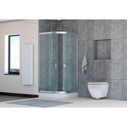 Sea-Horse, Stylio, SEA-HORSE STYLIO KABINA PÓŁOKRĄGŁA 80X80X190 CHROM SZKŁO TRANSPARENTNE Z POWŁOKĄ CLEANGLASS (BK501T+) 