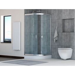 Sea-Horse, Stylio, SEA-HORSE STYLIO KABINA PÓŁOKRĄGŁA 90X90X190 CHROM SZKŁO TRANSPARENTNE Z POWŁOKĄ CLEANGLASS (BK502T+) 