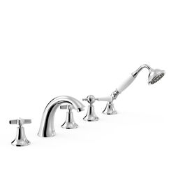 Tres, Clasic-Tres, TRES CLASIC BATERIA DWUUCHWYTOWA Z MONTAŻEM NA KRAWĘDZI WANNY CHROM (24214602) 