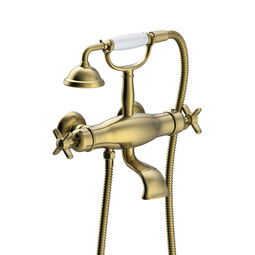 Tres, Clasic-Tres, TRES CLASIC BATERIA WANNOWA I PRYSZNICOWA TERMOSTATYCZNA NAŚCIENNA MOSIĄDZ ANTYCZNY (24217609LV) 