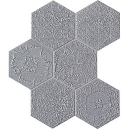 Tubądzin, Lace, TUBĄDZIN LACE GRAPHITE MOZAIKA 28.9X22.1 