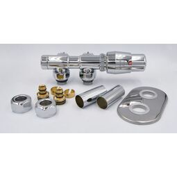 Varioterm, Akcesoria, VARIOTERM ZAWÓR Z15 TWINS ALL IN ONE PRAWY Z OWALNĄ MASKOWNICĄ CHROM (PEX) ATSGS0206CFK/P 