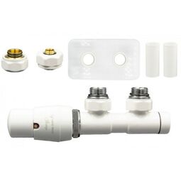 Varioterm, Akcesoria, VARIOTERM ZAWÓR Z15 TWINS ALL IN ONE PRAWY Z KWADRATOWĄ MASKOWNICĄ BIAŁY RAL C35 