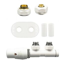 Varioterm, Akcesoria, VARIOTERM ZAWÓR Z15 TWINS ALL IN ONE PRAWY Z OWALNĄ MASKOWNICĄ BIAŁY MAT RAL C34 